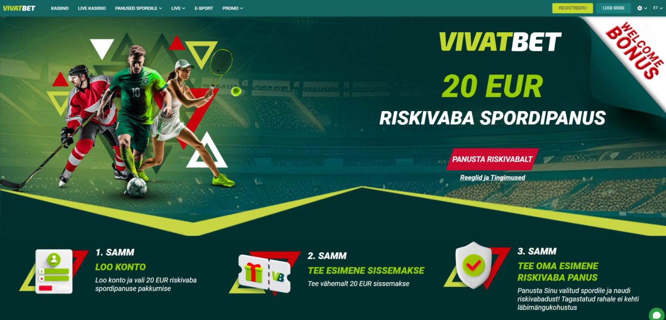 Vivatbet Bonus Tähetund: Spordiennustuse Tervitus, 20 EUR Riskivaba Panus